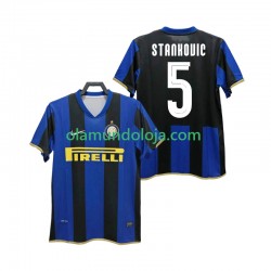 Camisola Inter de Milão STANKOVIC 5 Champions League 2009 Retro Homem Equipamento Primeiro 2008 Manga Curta